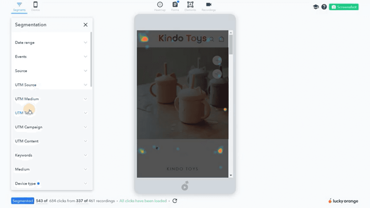 kindo toys mobile heatmap